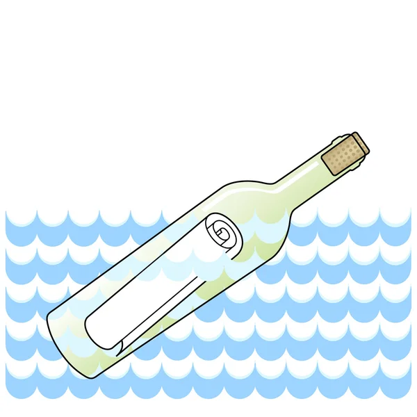 Message in a bottle — Stock Vector