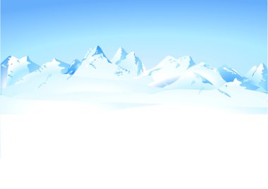 Winter mountains panorama clipart