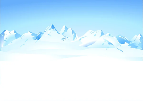 冬の山のパノラマ — ストックベクタ