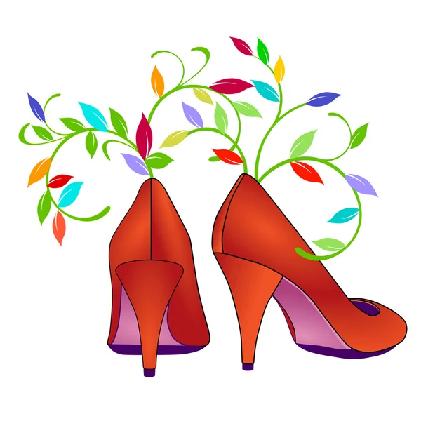 Sapatos de flores — Vetor de Stock
