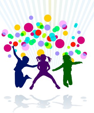 Young children to celebrate an event clipart