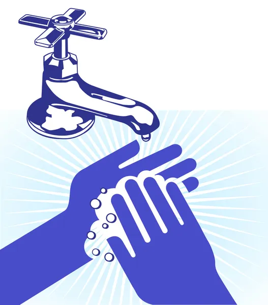 私の手を洗う — ストックベクタ