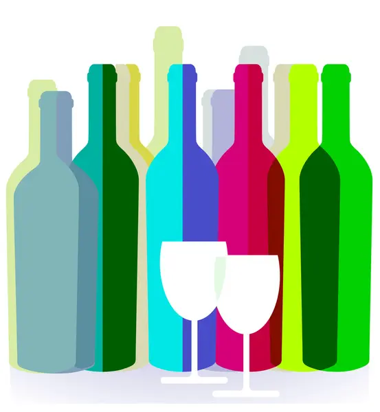 Láhev vína — Stockový vektor
