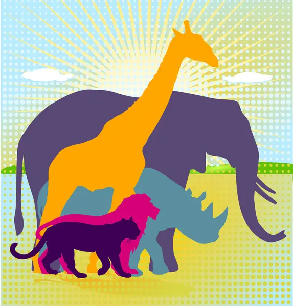 Africké království zvířat — Stockový vektor