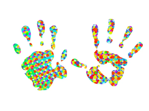 Deux empreintes colorées à la main — Image vectorielle