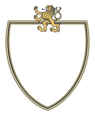 Crest with golden lion clipart