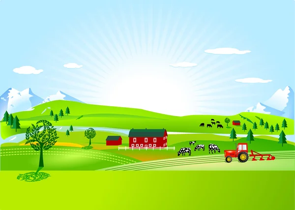 Farm and countryside — Stock Vector