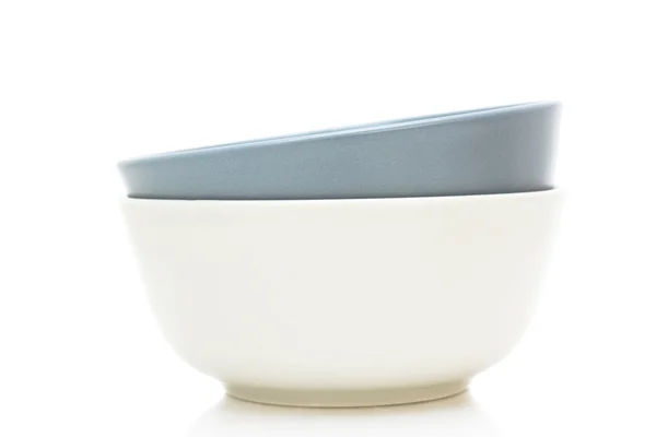 Two ceramic plates isolated on white — Stock Photo, Image