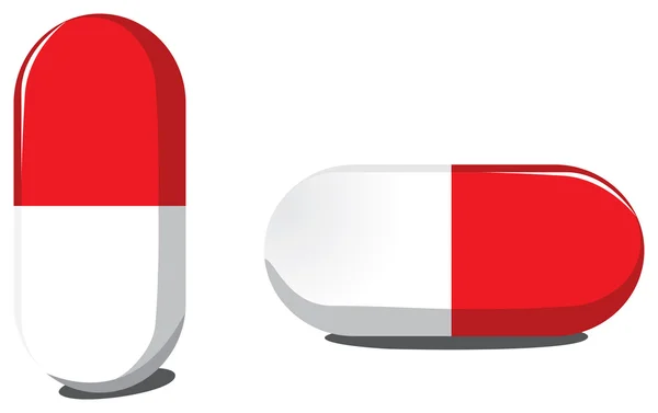 Красно-белая таблетка — стоковый вектор