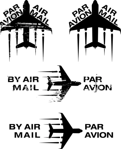 Par avion lastik damgası 02 — Archivo Imágenes Vectoriales