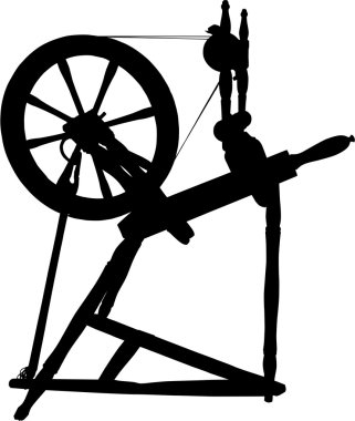 Antique Spinning Wheel clipart