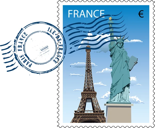 Poststempel uit Frankrijk — Stockvector