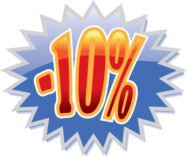 10 % Rabatt-Etikett — Stockvektor