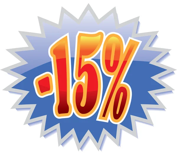 15% discount label — Stock Vector