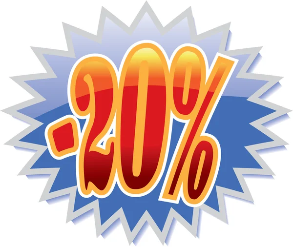 20% discount label — Stock Vector