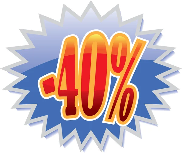 40 % sleva popisek — Stockový vektor