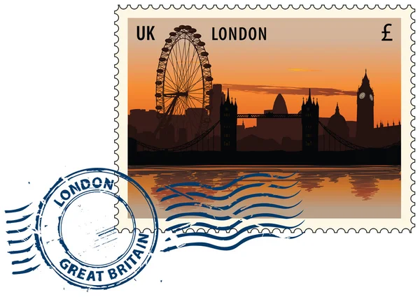 Поштова марка з Лондона — стоковий вектор