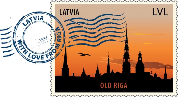 Поштова марка з Латвії — стоковий вектор