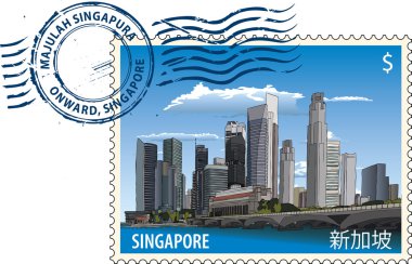 Postmark from Singapore clipart