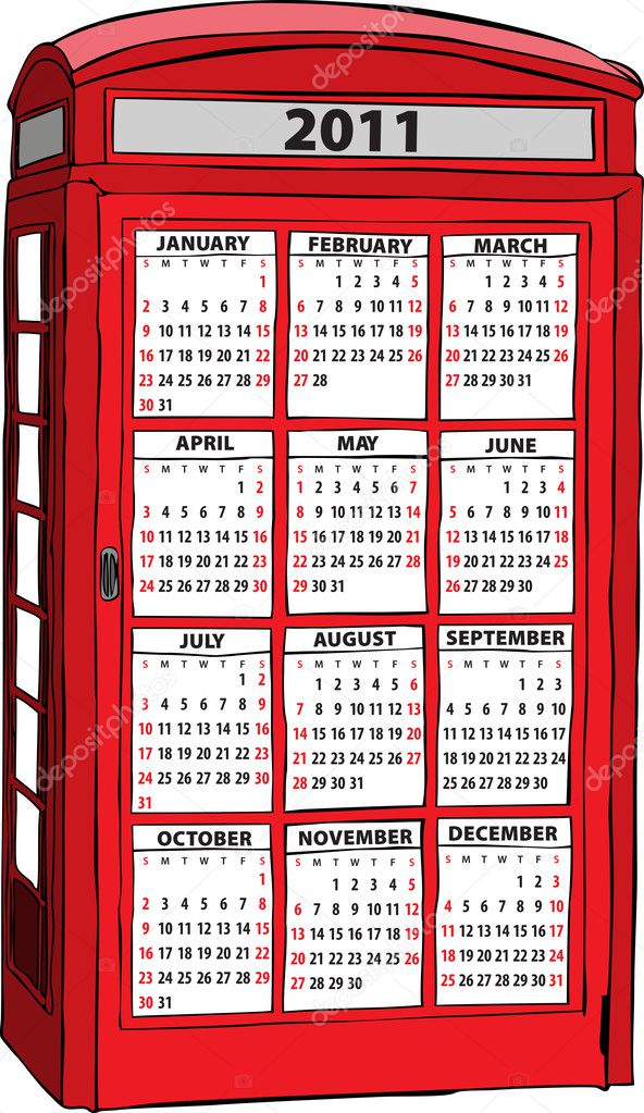 Calendar of 2011 in UK red phone booth