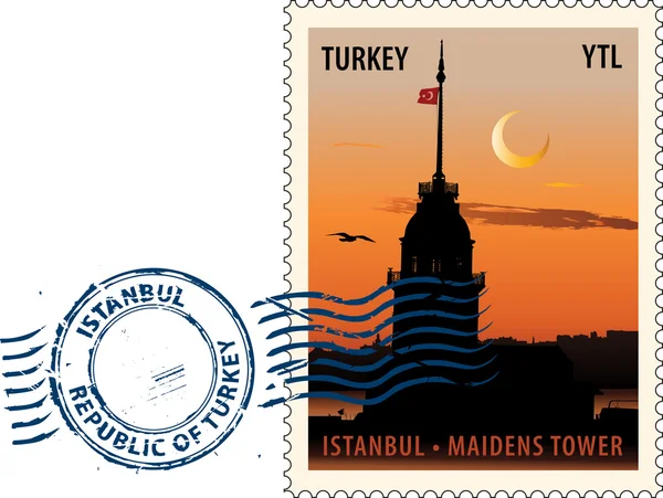 Postmark from Istanbul — Stock Vector