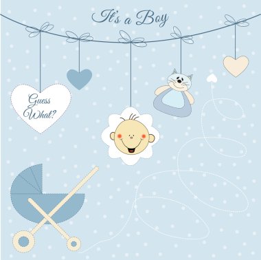 Baby boy announcement clipart