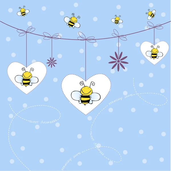 Háttérben a méhek — Stock Vector