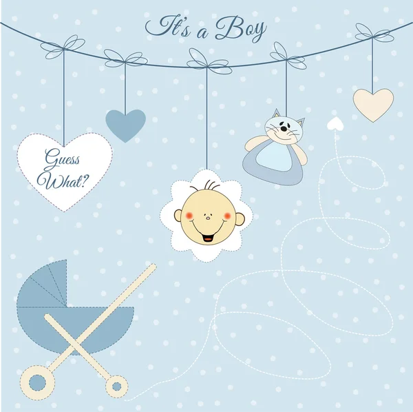 Baby boy announcement — Stock Vector