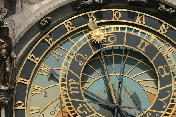 Szczegółowo starych Praski zegar — Zdjęcie stockowe
