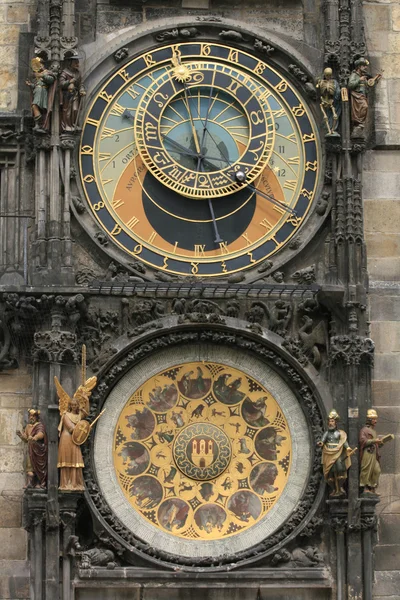 详细的旧布拉格时钟 — 图库照片