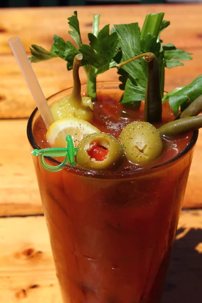 Bloody Mary with Olives and Celery — Stock Photo, Image