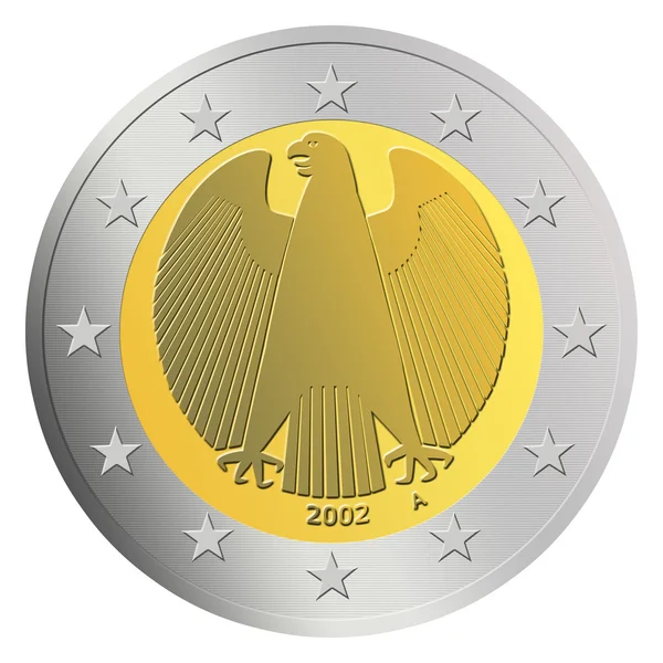 German Two Euro Coin — Stock Photo, Image