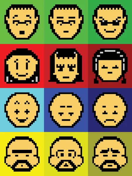 Pixel ikony (avatary) — Stock fotografie