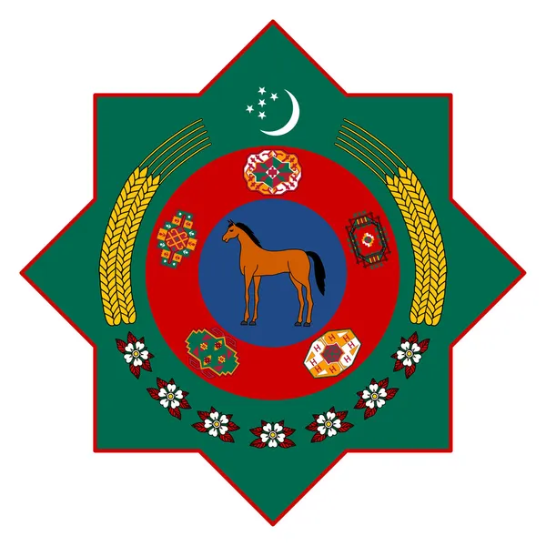 Герб Туркмении — стоковое фото
