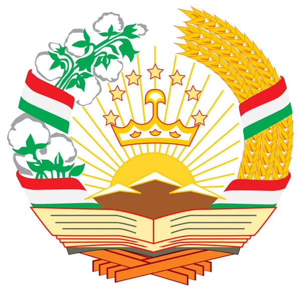 Brasão de armas do Tajiquistão — Fotografia de Stock