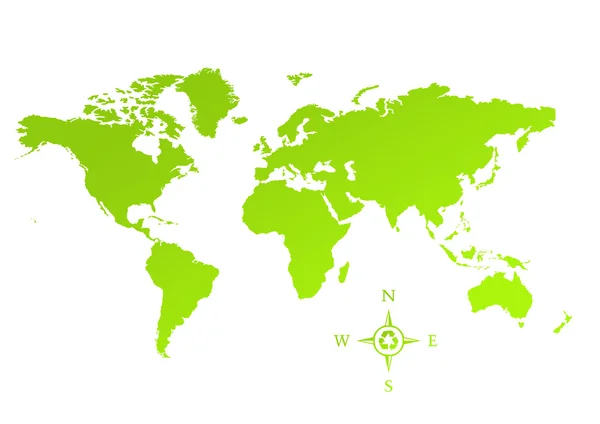 Öko-grüne Weltkarte — Stockfoto