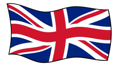 Union Jack flag in wind clipart