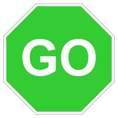 Green go sign clipart