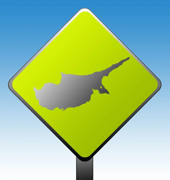 Cyprus road sign — Stock Photo, Image
