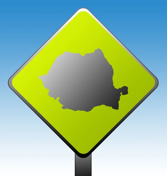 Roménia sinal de estrada — Fotografia de Stock