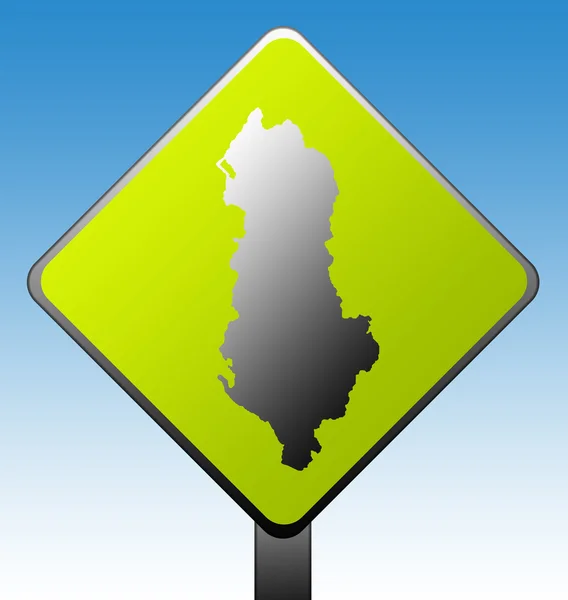 Znak drogowy Albanii — Zdjęcie stockowe