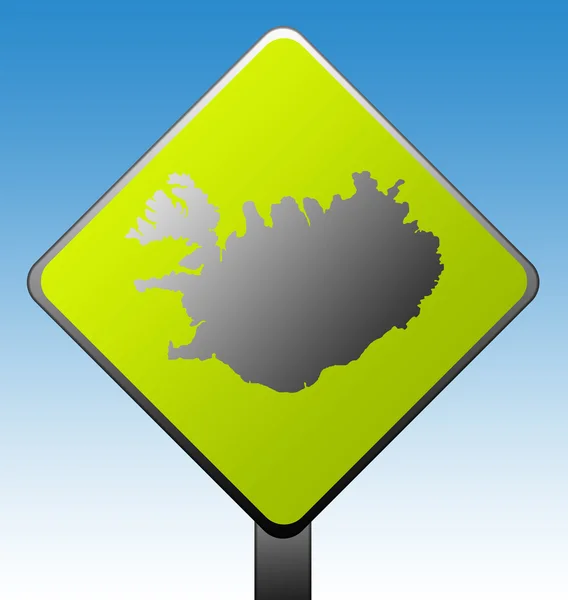 Island dopravní značka — Stock fotografie