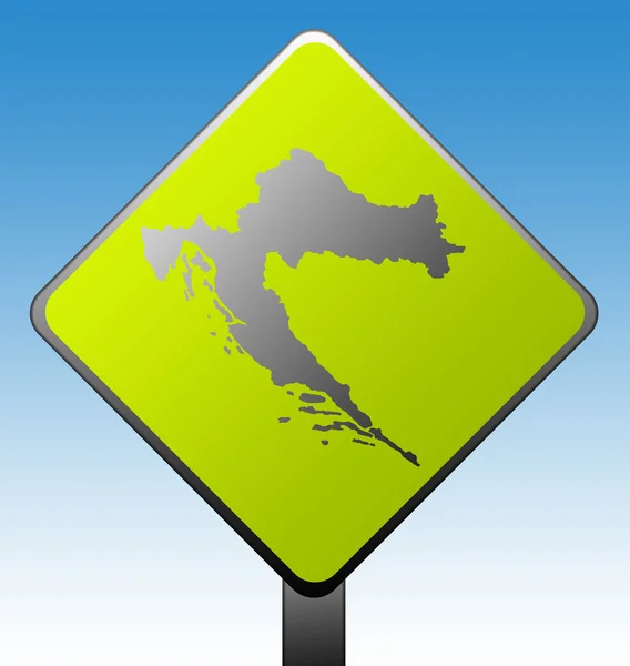 크로아티아도로 표지판 — 스톡 사진