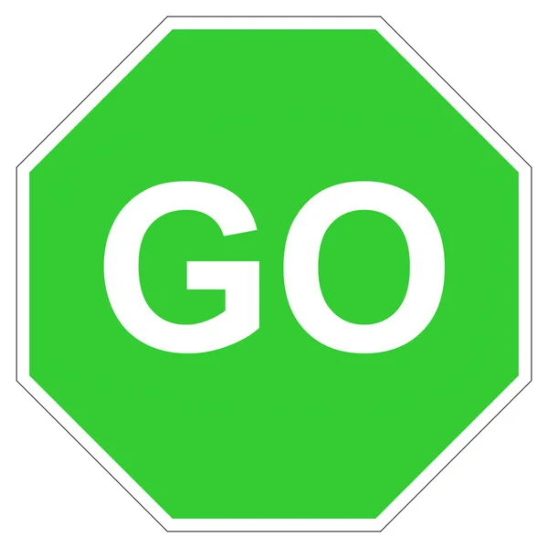 Grünes Go-Schild — Stockfoto