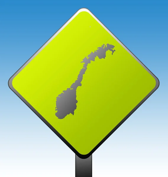 Noruega sinal de estrada — Fotografia de Stock