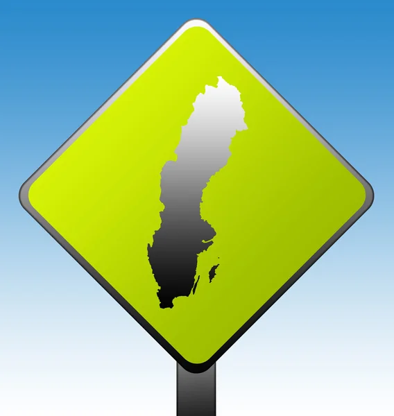 Svezia cartello stradale — Foto Stock