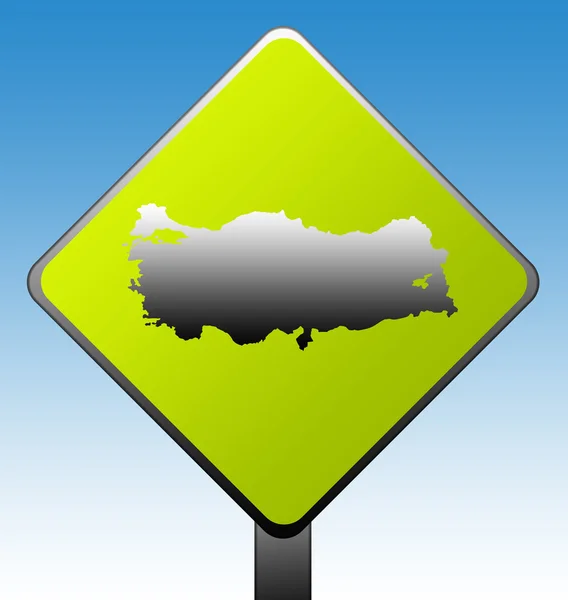Turquía mapa señal de carretera — Foto de Stock
