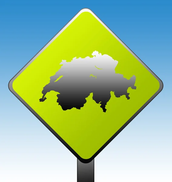 Suíça sinal de estrada — Fotografia de Stock