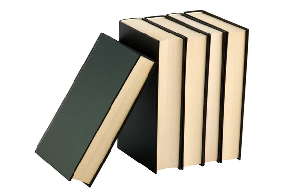 Five closed black books — Stock Photo, Image