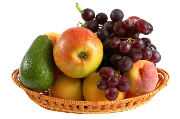 Frutas frescas no fundo branco — Fotografia de Stock